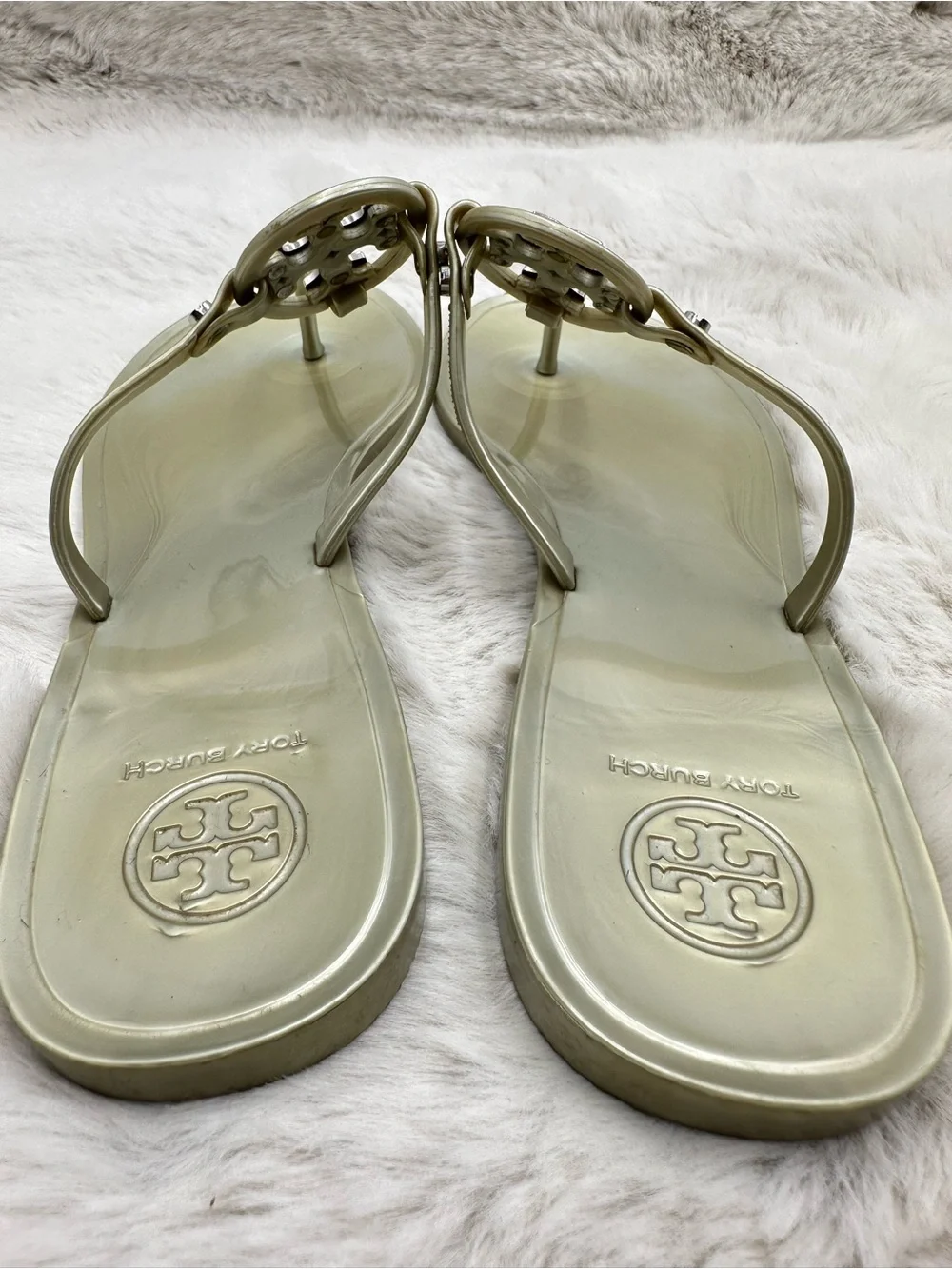 Tory Burch Sandals Gold Miller Jelly size 8 - Picture 6 of 9